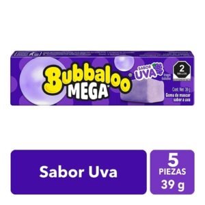 Bubbaloo Goma de Mascar Mega Sabor a Uva 39g