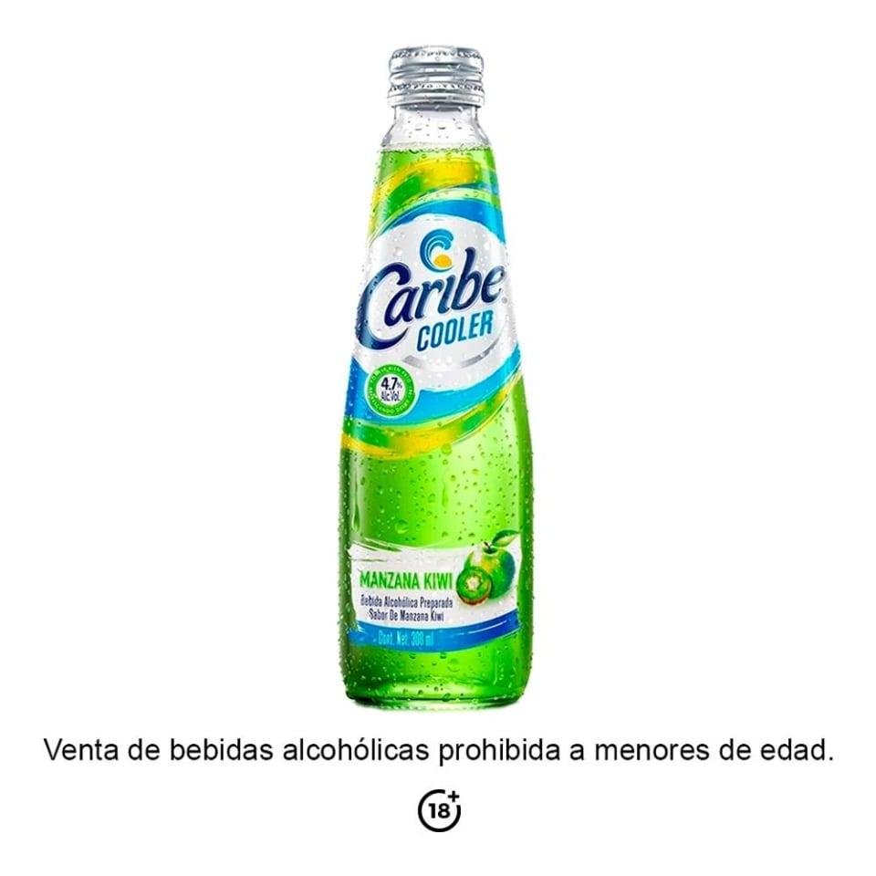 Caribe Cooler Bebida Alcoholica Sabor a Manzana Kiwi 300mL