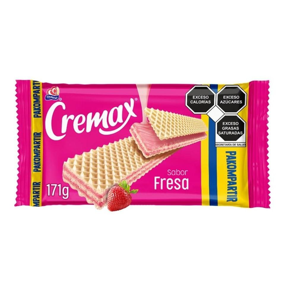 Cremax Galleta Tipo Wafer con Relleno Sabor a Fresa  90g