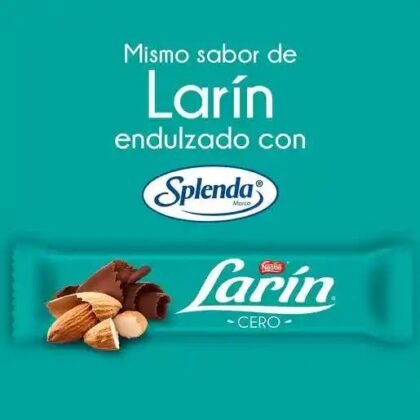 Larín Barra de Chocolate Cero con Almendras 19g