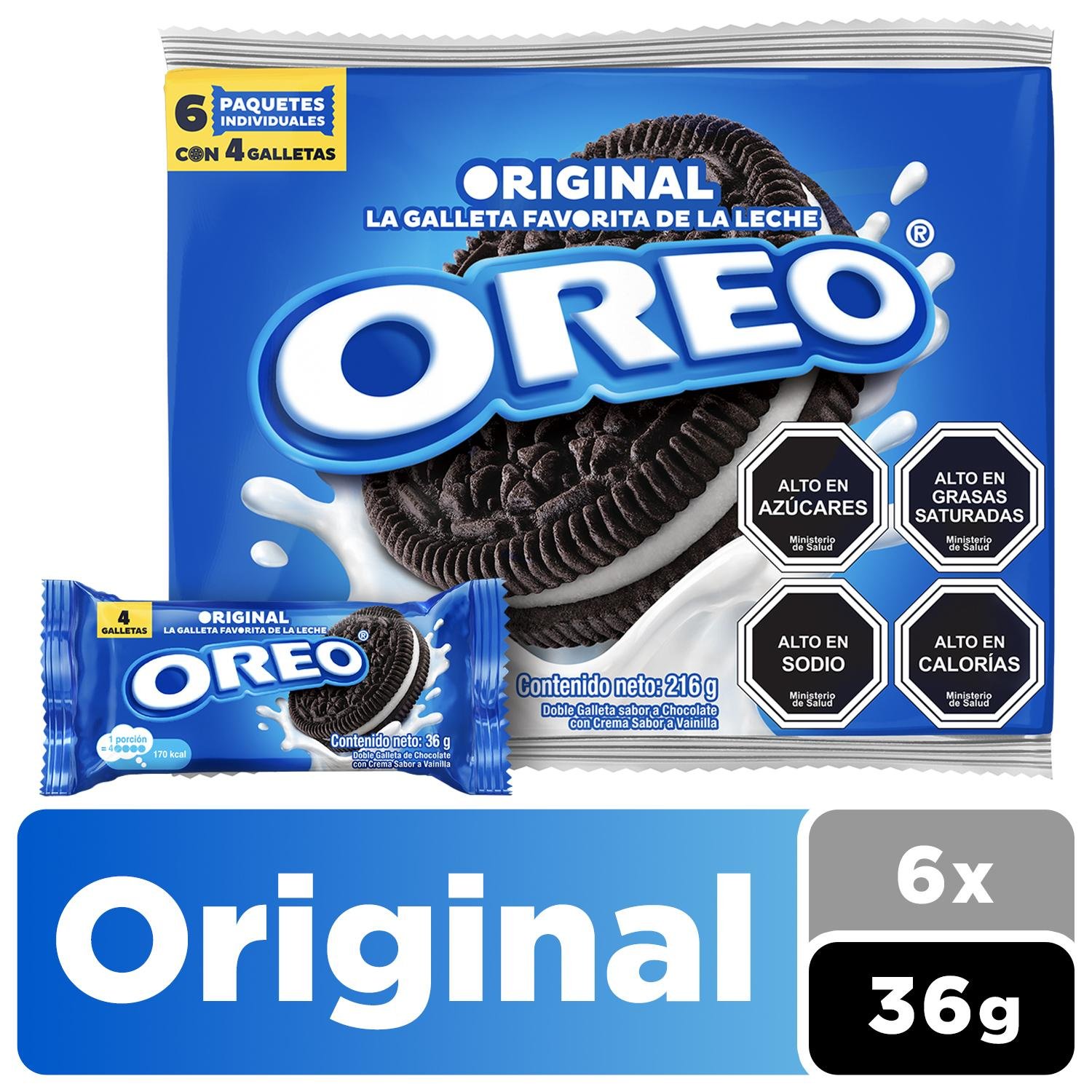 Oreo Galleta Tipo Sandwich Sabor a Vainilla con Relleno Cremoso 114g
