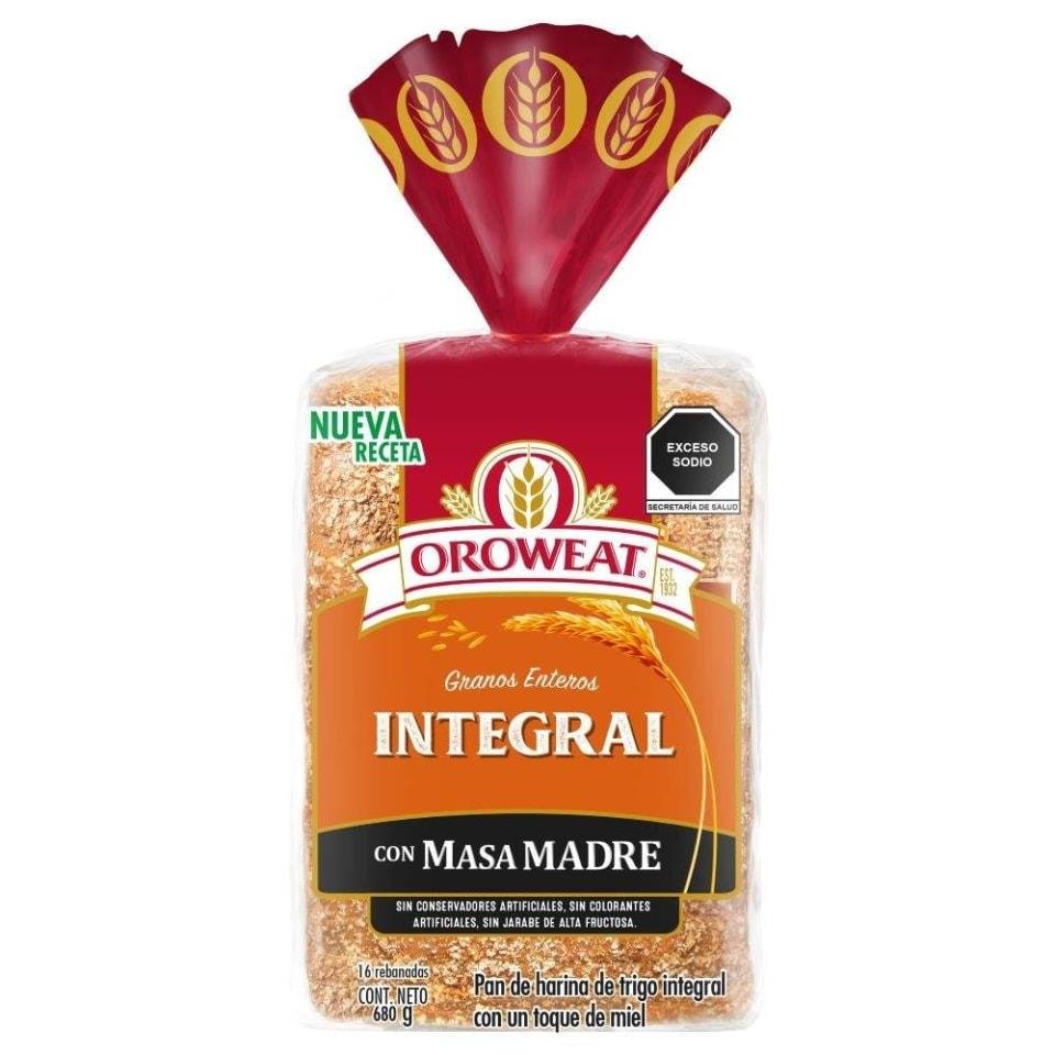 Oroweat Pan Barra de Harina de Trigo Integral con Toque de Miel 680g