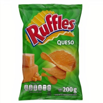 Ruffles Papas Fritas Onduladas Sabor Queso 185g