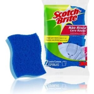 Scotch Brite Esponja Limpieza Delicada Color Azul 1Und