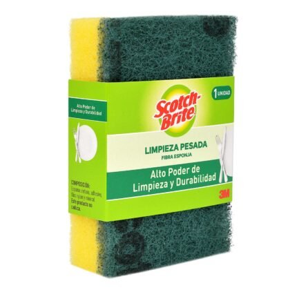 Scotch Brite Fibra Antibacterial Limpieza Pesada 1Und