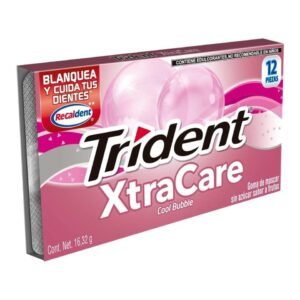 Trident Goma de Mascar Xtracare Cool Bubble sin Azúcar 16.32g