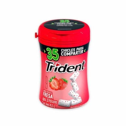 Trident Goma de Mascar sin Azúcar Sabor Fresa 13.5g