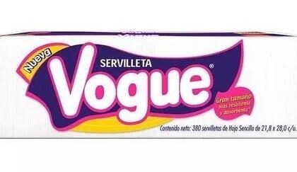 Vogue Servilletas Hoja Sencilla 100Und